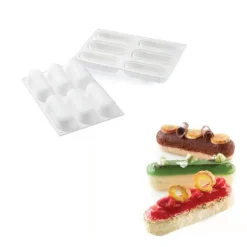 SILIKOMART Moule Silicone 6 Eclairs 129 x 40 x h35 mm 140ml Professional Online