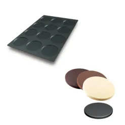 SILIKOMART Moule Silicone 12 Fonds de Tarte Biscuit Ø12 x 1 cm 112ml Professional