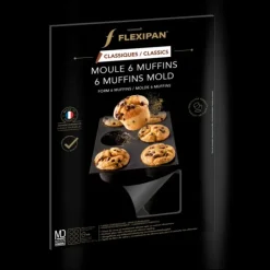 FLEXIPAN DEMARLE Moule Silicone 6 Muffins Ø 7 cm New