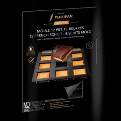 FLEXIPAN DEMARLE Moule Silicone 12 Petits Beurres 6,5 x 5,4 cm Hot