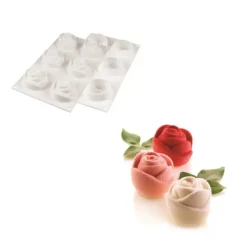 SILIKOMART Moule Silicone 6 Roses 7 x 5,5 cm 143ml Professional Outlet