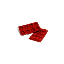 SILIKOMART Moule Silicone 8 Savarins Ovales 7,7 x 6 cm Hot