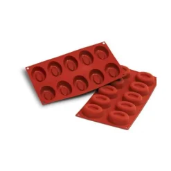 SILIKOMART Moule Silicone 10 Savarins Ovales 7 x 5,2 cm New