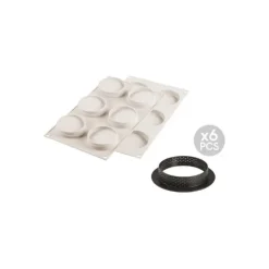 SILIKOMART 3D DESIGN Moule Silicone 6 Tartelettes Glam Ø 8 cm New