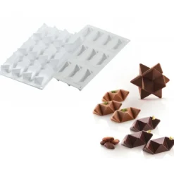 SILIKOMART Moule Silicone 2 Étoiles Star Game 7,5 x 7,5 cm Professional Sale