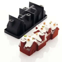 PAVONI Moule Silicone Bûche Chalet 25 x 8,3 cm x H 9 cm Best