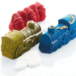 PAVONI Moule Silicone Bûche Train 25 x 8,5 cm x H 10,6 cm New