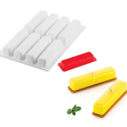 SILIKOMART Moule Silicone Éclairs Stripe 13 x 2,8 cm x H 2,8 cm (x8) Professional Discount
