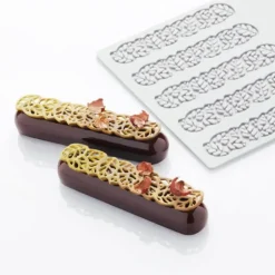 PAVONI Moule Silicone Décor Feuilles 12 x 2,6 x H 0,2 (x10)