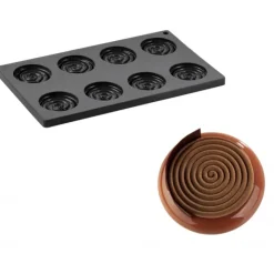 PAVONI Moule Silicone Décor Hypnose Ø 6 cm x H 1 cm (x8)