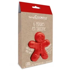 SCRAPCOOKING Moule Silicone Individuel Bonhomme 10,5 cm (x6) Hot