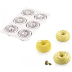 SILIKOMART Moule Silicone Intreccio Ø 7,5 cm x H 3,5 cm (x6) Professional New
