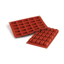 SILIKOMART Moule Silicone Savarin Rectangle 4,4 x 2,6 cm x H 2,2 cm (x25) Online