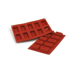 MALLARD FERRIERE Moule Silicone Savarin Rectangle 6,1 x 4 cm x H 2,6 cm (x10) Silikomart Clearance