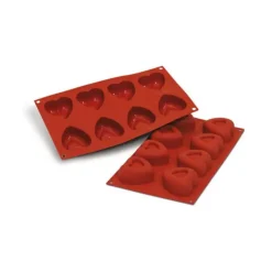 SILIKOMART Moule Silicone Savarins Coeurs 6,2 x 6,2 cm (x8) New