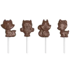 CHOCOLATE WORLD Moule Sucette Chocolat Animaux de la Forêt 65 mm (x4) Best