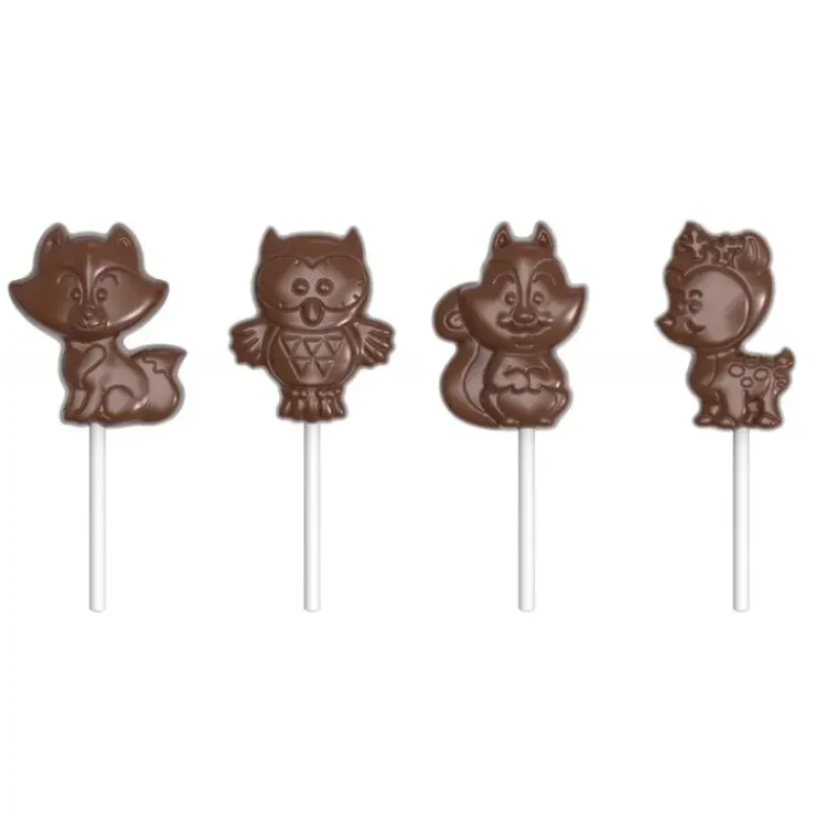 CHOCOLATE WORLD Moule Sucette Chocolat Animaux de la Forêt 65 mm (x4) Best