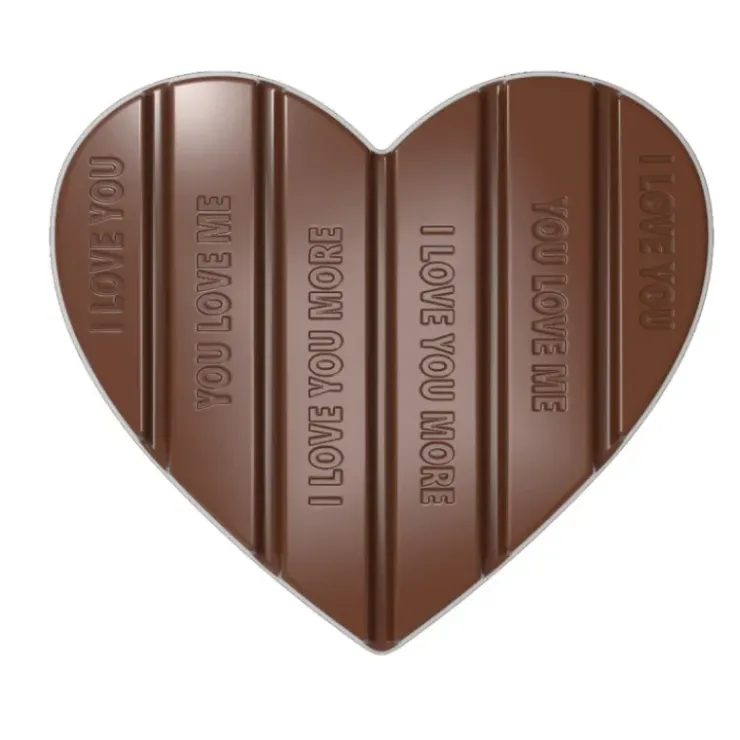 CHOCOLATE WORLD Moule Tablette Chocolat Cœur 12,5 x 11 cm (x2) Best