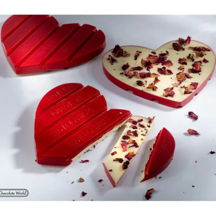 CHOCOLATE WORLD Moule Tablette Chocolat Cœur 12,5 x 11 cm (x2) Best