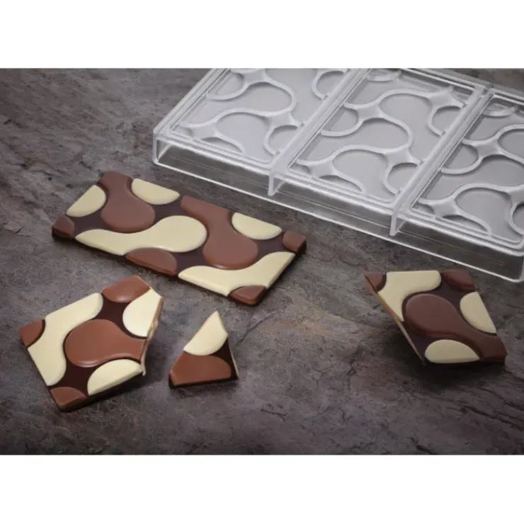 PAVONI Moule Tablette Chocolat Flow 15,4 x 7,7 x H 0,8 cm (x3) Best