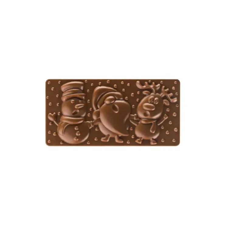 PAVONI Moule Tablette Chocolat Père Noël, Renne et Bonhomme de Neige 15,4 x 7,7 cm Outlet