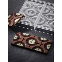 PAVONI Moule Tablette Chocolat Target 15,4 x 7,7 cm x H 0,8 cm (x3) Hot