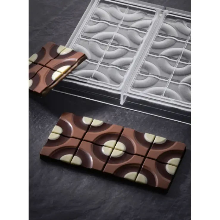PAVONI Moule Tablette Chocolat Target 15,4 x 7,7 cm x H 0,8 cm (x3) Hot