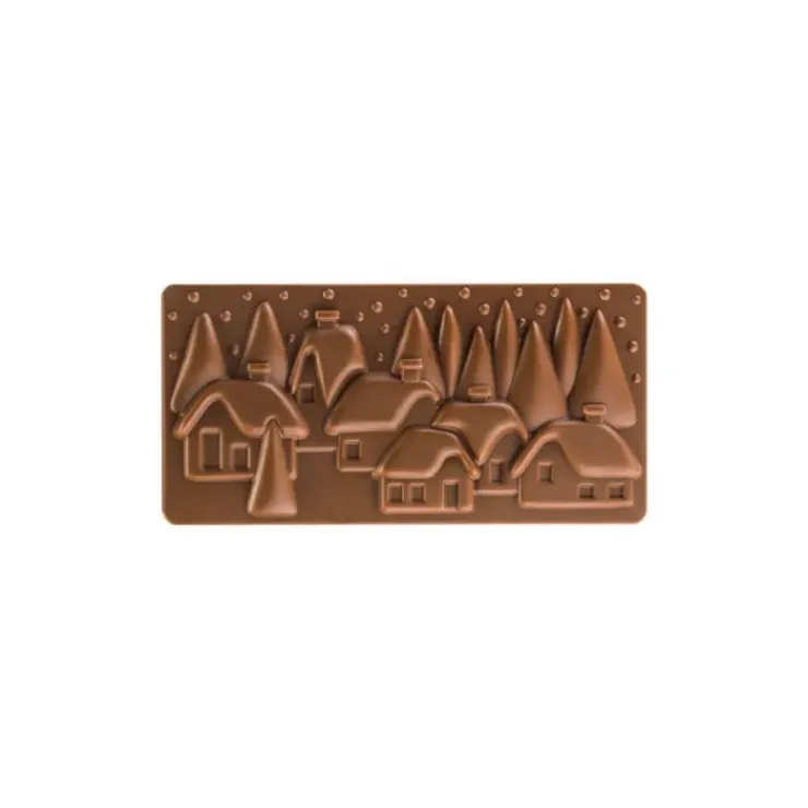 PAVONI Moule Tablette Chocolat Village De Noël 15,4 x 7,7 Clearance