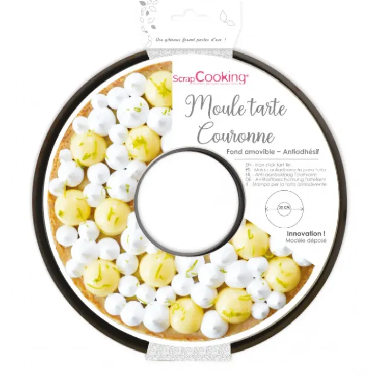 SCRAPCOOKING Moule Tarte Couronne Ø30cm Fond Amovible Anti-Adhésif Clearance