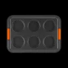 LE CREUSET Moule Tartelettes Anti-Adhésif 6 Empreintes 38,7 x 26,9 cm Hot