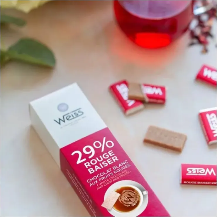 WEISS Napolitain Chocolat Blanc Rouge Baiser 29% 180 g Sale