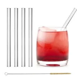 CUISINEADDICT Paille Réutilisable en Verre 15cm droite x4 HALM Best