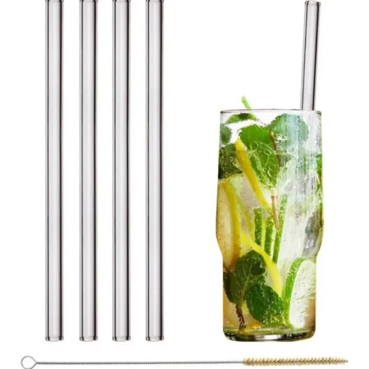 CUISINEADDICT Paille Réutilisable en Verre 20cm droite x4 HALM Clearance