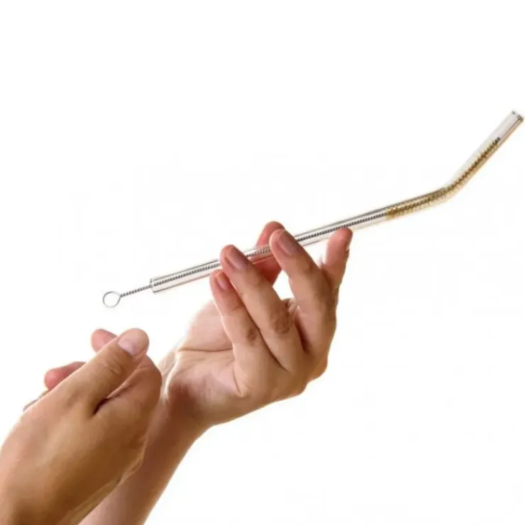 CUISINEADDICT Paille Réutilisable en Verre 23cm courbée x4 HALM Online