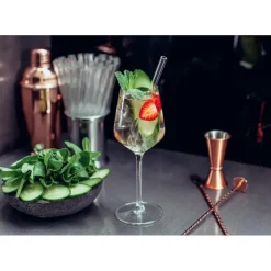 CUISINEADDICT Paille Réutilisable en Verre 15cm droite x6 HALM Hot