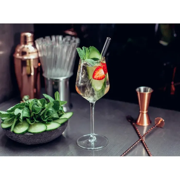 CUISINEADDICT Paille Réutilisable en Verre 15cm droite x6 HALM Hot