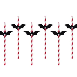 PARTYDECO Pailles en Papier Halloween Chauve-Souris PartyDéco (x6) Best