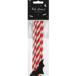 PARTYDECO Pailles en Papier Halloween Chauve-Souris PartyDéco (x6) Best