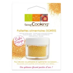 SCRAPCOOKING Paillettes Alimentaires dorées 5g New