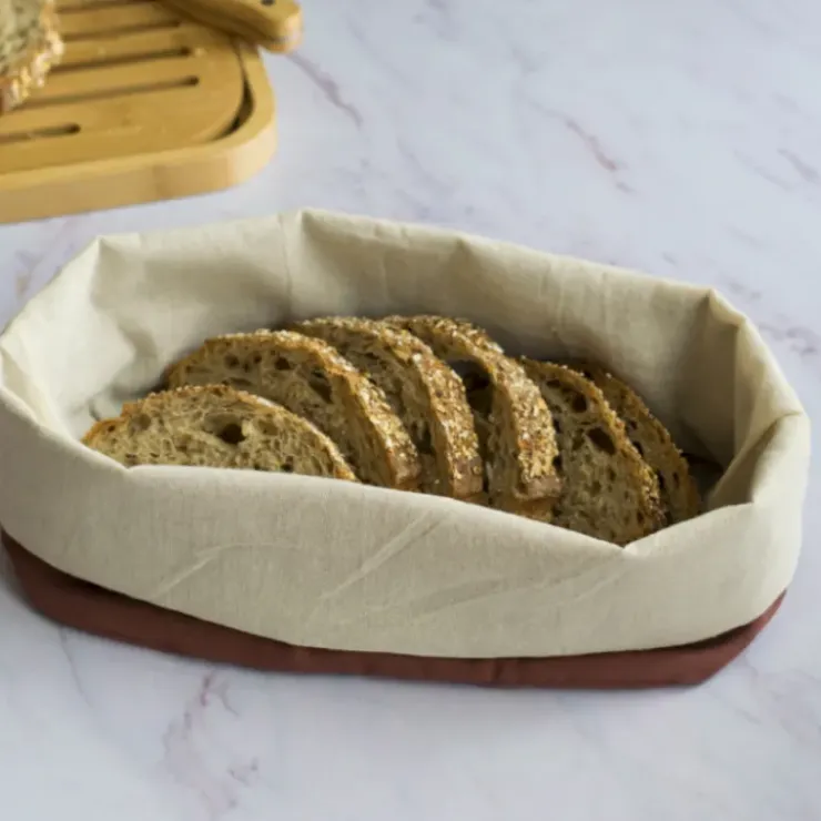 PEBBLY Panière à Pain Coton Bio 22 x 26,5 x 14 cm Hot