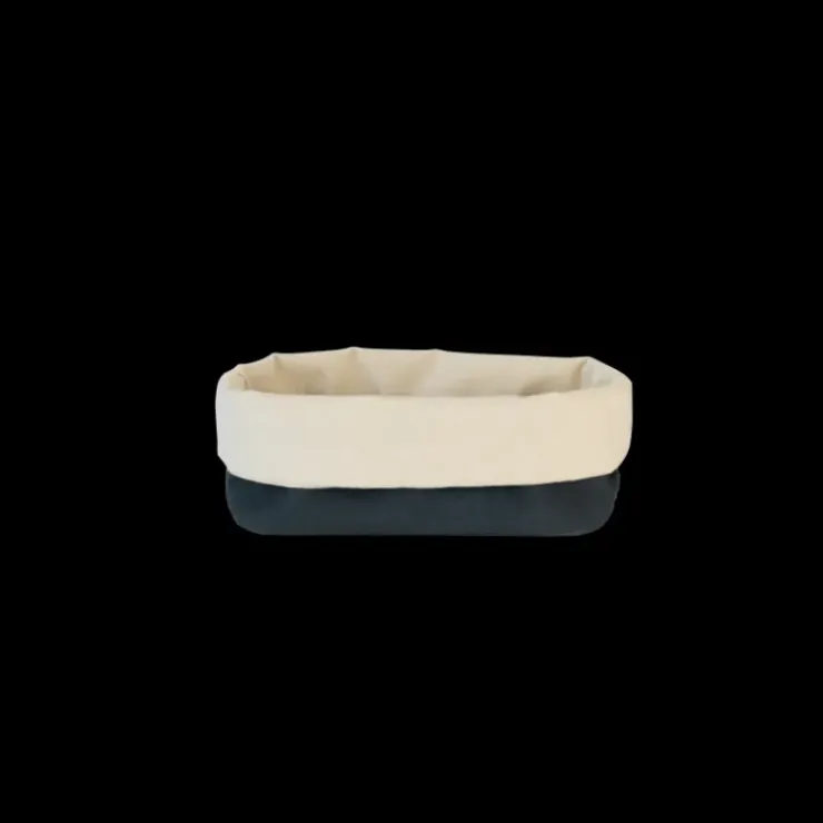 PEBBLY Panière à Pain Coton Bio Ardoise 22 x 26.5 x 14 cm Best