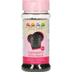 FUNCAKES Perles de sucre Noir Brillant 80g Clearance