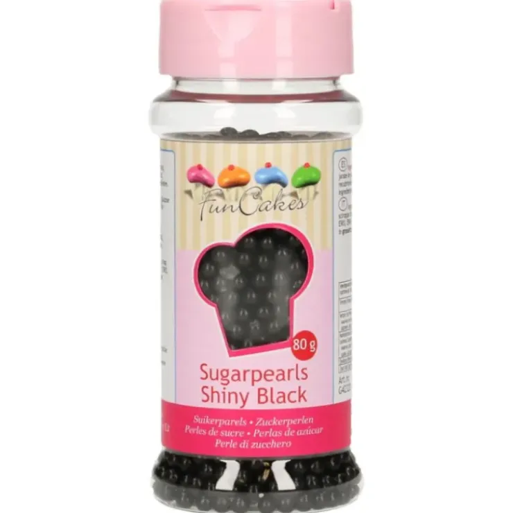 FUNCAKES Perles de sucre Noir Brillant 80g Clearance