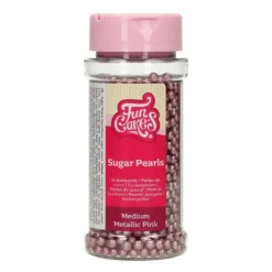 FUNCAKES Perles de sucre Rose Métallique 80g Hot