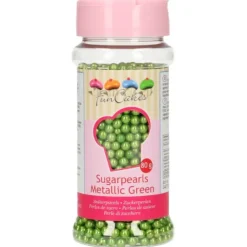 FUNCAKES Perles de sucre Vert Métallique 80 g Outlet