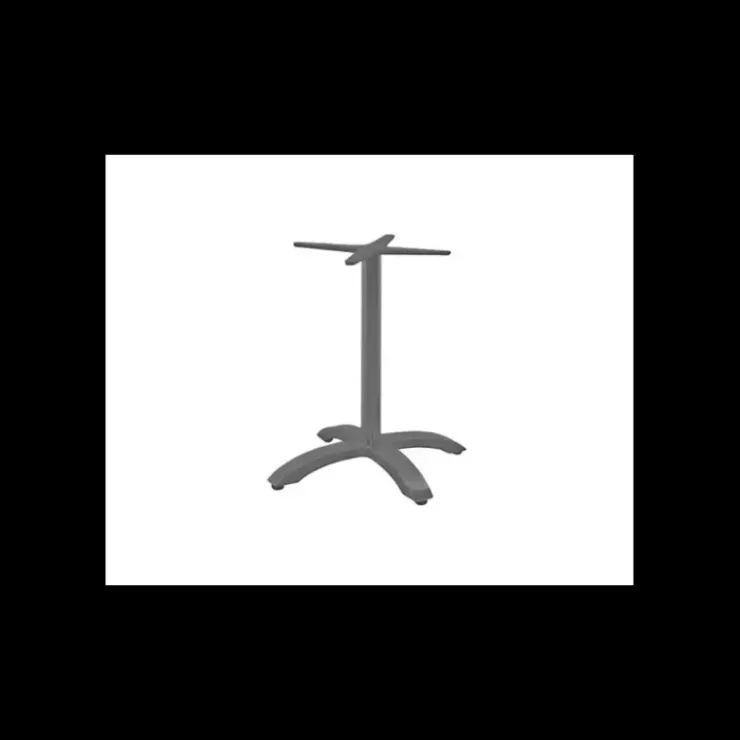 LYROSE Pied de Table Base 4 Branches en Métal Gris Aluminium Athena Clearance