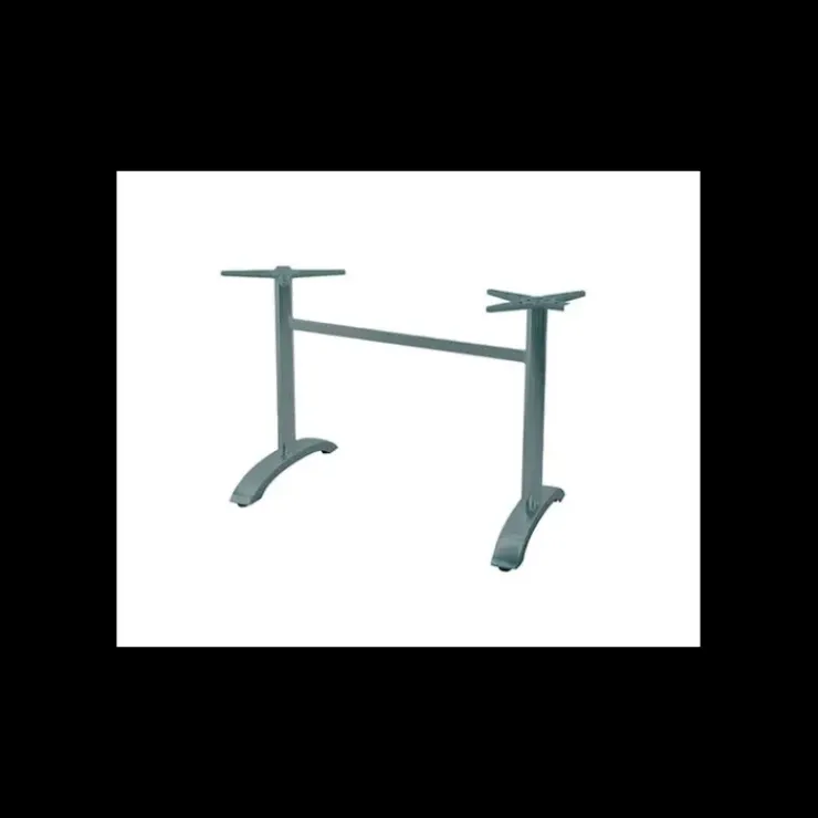 LYROSE Pied de Table Double en Métal Gris Aluminium Athena Outlet