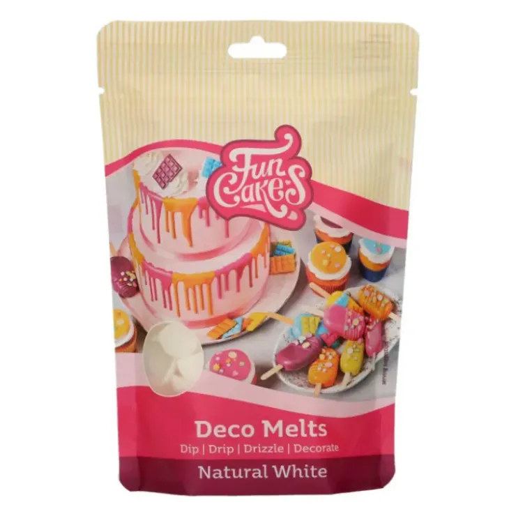 FUNCAKES Pistoles Deco Melts Blanc Naturel 250g Clearance