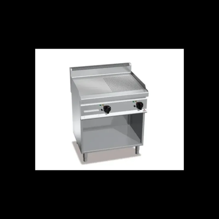 BERTOS Plancha Gaz Lisse et Rainurée sur Meuble 700 x 800 x 900 mm Berto's Best