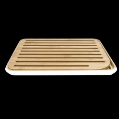 PEBBLY Planche à Pain Bambou 35 x 25 cm Blanc Sale